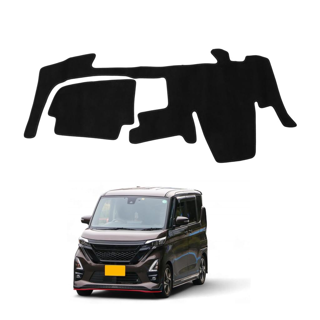 FUELHOOD Compatible with Nissan Roox 40 Series Dashboard Mat with Center Protective Sun Heat Reduced Scratch Clear Suede Interior Accessories