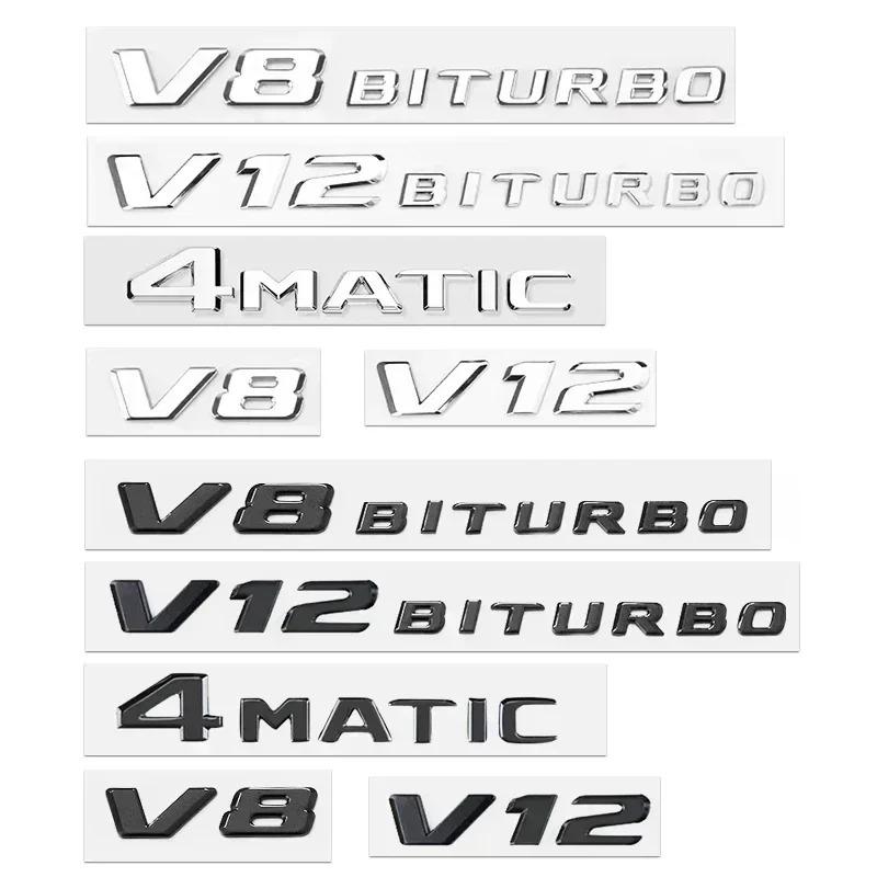 Car 3D ABS Trunk Letters Logo Badge Emblem Decals Sticker For Mercedes Benz AMG C Class C43 E63 4Matic V6 V8 C180 E200 W205 W213 ON4