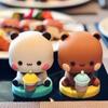 Cute Panda Bear Figure Gift Kawaii Bubu Dudu Cartoon Miniatures Collectible Doll Ornament Home Decoration