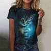 Fashion Womens T-shirt 3D Cats Print Tees Tops Harujuku Animal T Shirt Female Clothing Oversized Summer Top 2024 Women's T-shirt
