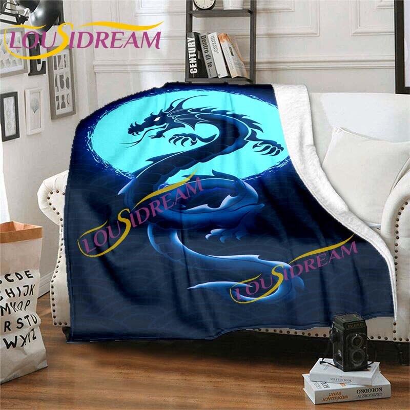 Dragon Cartoon Blankets Dragon Blanket Anime Dragon Flannel Blankets Sofa Bedspread Soft Warm Blankets Kids Blankets Home Decor