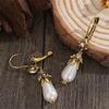 Elegant Earrings Simulated Pearls Earrings Drop Earring Party and Formal Jewelry Alloy Texture Perfect for Women Present