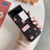 Милый мультяшный кремовый шоколадный медведь чехол для телефона для Samsung Galaxy Z Flip 3 5g прозрачный жесткий тонкий чехол для ПК
