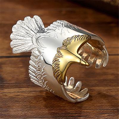 Серебряное кольцо S925, новый продукт, кольцо Такахаши, кольцо с перьями орла, властное кольцо с орлом, открытое золотое кольцо с головой орла