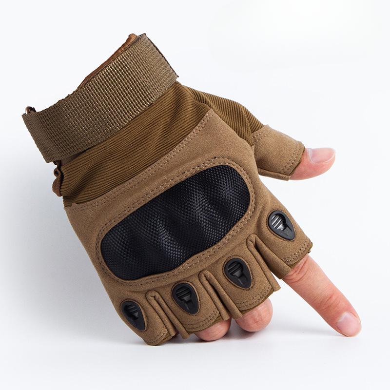 Тактические перчатки из углеродного волокна с обрезанными пальцами, военные, для боевых действий, спецназа, износостойкие, для езды на мотоцикле, спортивные защитные перчатки.
