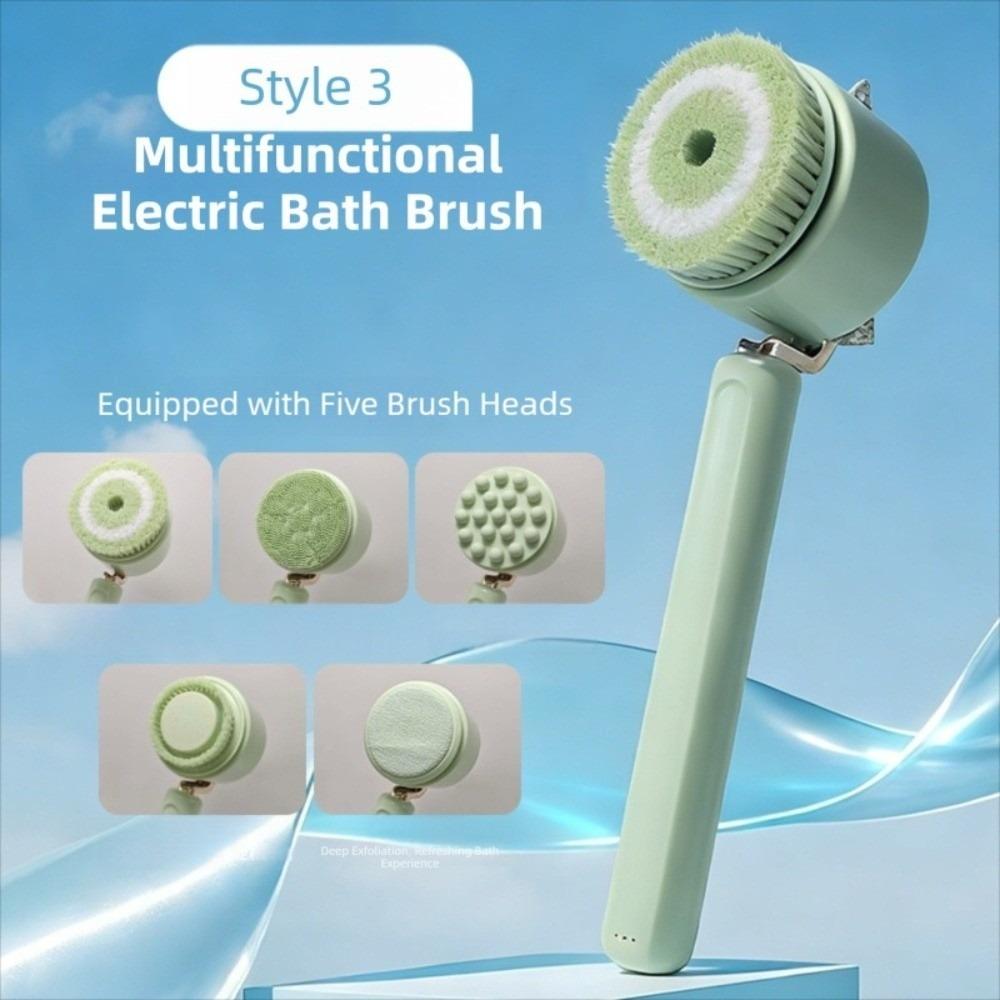 Long Handle Electric Bath Brush Portable Back Rub Bath Brush Soft Hair Bath Brush Dorm Room