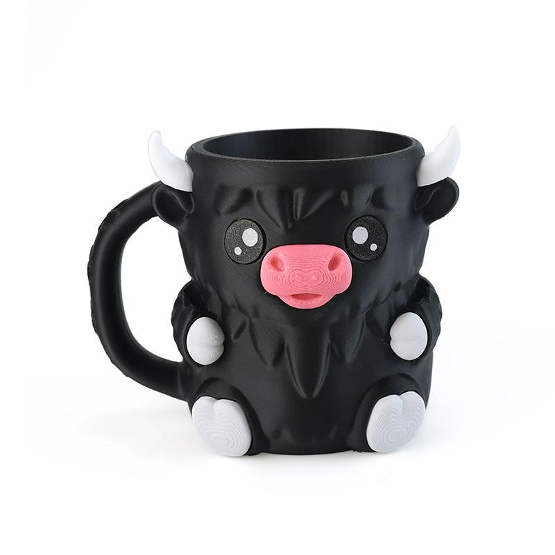 New Creative Cute Cow Cup Cow Shaped Ice Cream Cup With Snack Drawer And Handle High Beauty Reusable Mug  Birthday Present