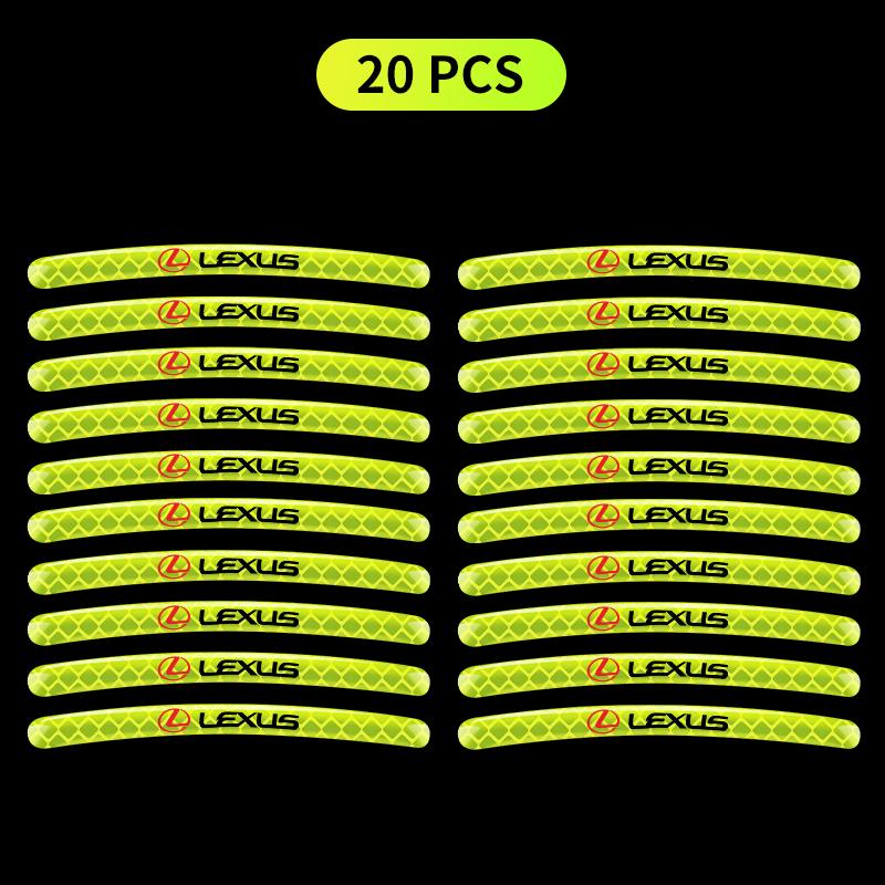 AAPR1 Interior Stickers Luminous Car Wheel Hub Stickers High Reflective Stripe Tape For Lexus IS250 IS200 CT200h GS300 LS430 RX450h LX