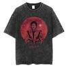 Vintage Washed Michael Jackson King of Pop T-shirt  Women Retro Gothic Rock T-shirts  Punk Oversized T Shirts Streetwear