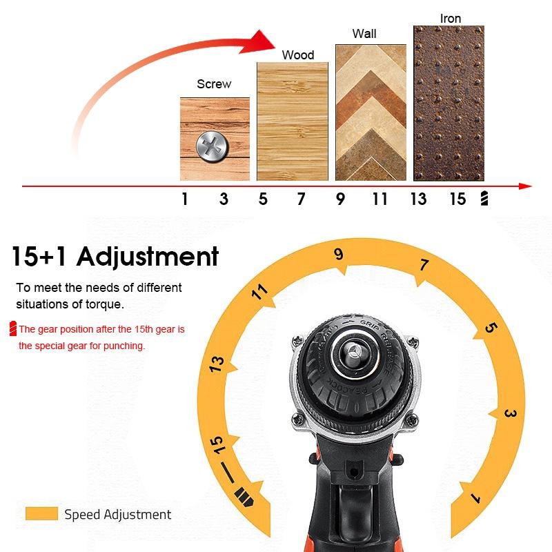 36В Мощный Бесщеточный Ударный Гайковерт Машина Аккумуляторная Дрель Крутящий Момент Аккумулятор