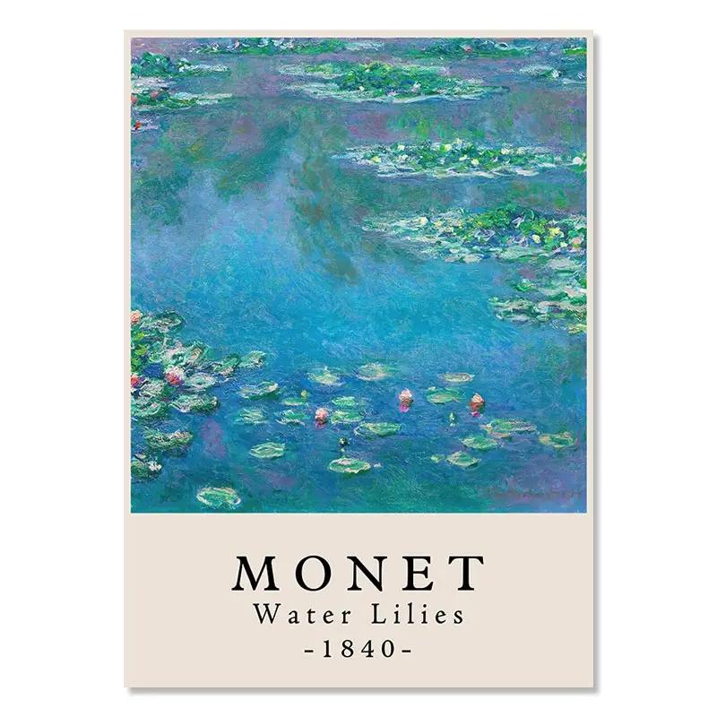 Аннотация Клод Моне Холст Плакат Сад Пейзаж Музей Картины Портретный Принт Настенная Картина для Гостиной Домашний Декор