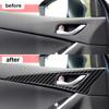 For Mazda CX-5 2013 2014 2015 Real Carbon Fiber Stickers Door Switch Handle Panel Cover Car inside decorative Accessories