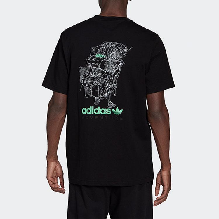 Adidas Originals Pckalot T Shirts Men's Black Crew Neck Moderate Straight Fit HF4762