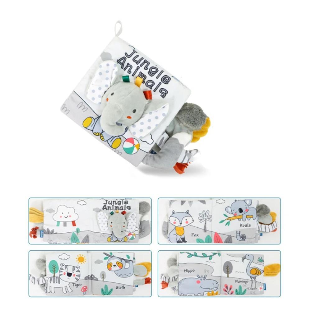 Детская тканевая книга игрушки животные мягкие обучающие развивающие игрушки для развития младенцев Монтессори сенсорные книги детские игрушки 0 12 месяцев