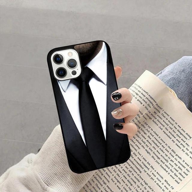 Подходит для Apple iPhone Чехол для мобильного телефона Костюм Галстук Бант Мягкий чехол Защитный чехол iPhone