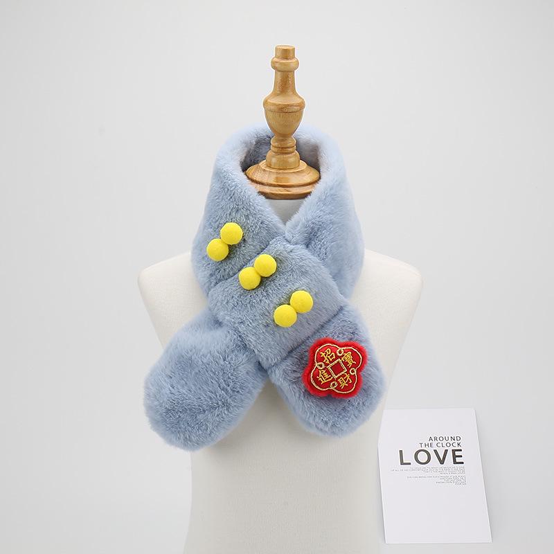 Детский плюшевый зимний шарф - мультяшный утеплитель для шеи для маленьких мальчиков и девочек, рождественский ветрозащитный гейтор