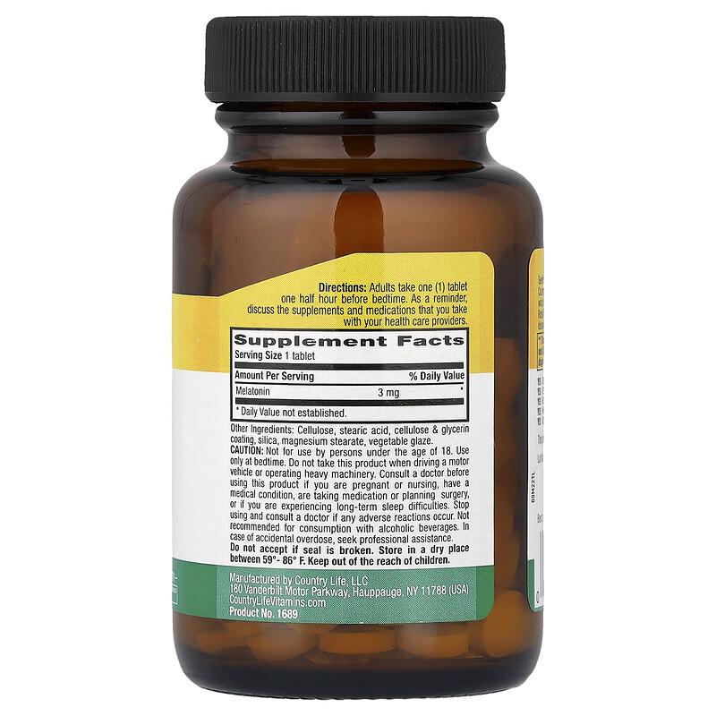 Melatonin, Rapid Release, 3 mg, 90 Tablets