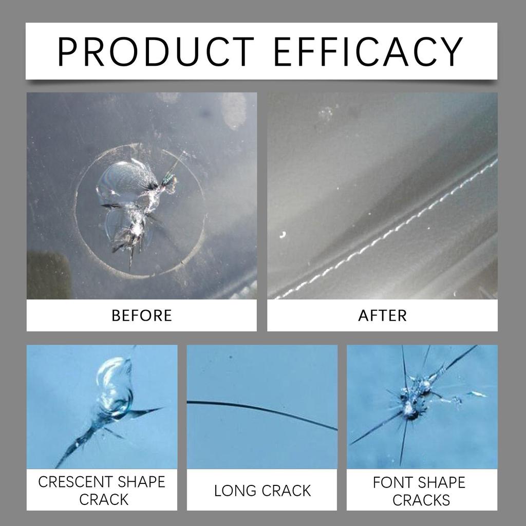 RAYHONG Automotive Glass Repair Adhesive (50ml) Glass Nano Repair Fluid Fast Repair Cracked Glass Repair Adhesive