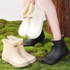 Fashion Rain Shoes Women's Short Rain Boots Round Head Exquisite Girls Versatile Outdoor Wading Shoes Rainy Day Non-slip Water Shoes Rubber Shoes