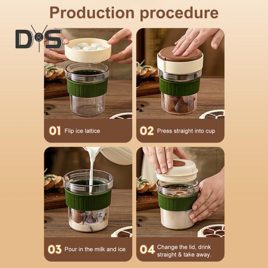 Портативная кофеварка для холодного заваривания с 3 штабелируемыми лотками для льда Бутылка-заварник из тритана без бисфенола А для холодного чая/холодного заваривания Термостойкая дорожная кружка для спортзала