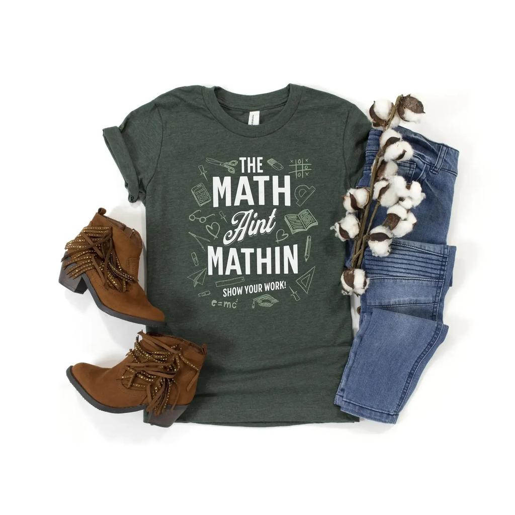 Funny Math Teacher T Shirt The Ain Mathin Show Your Work Pun Back to School Geek Lover s