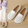 Мода 2025 Лето Новые Перфорированные Туфли с Мягкой Подошвой, Повседневные и Дышащие Плоские Одинарные Туфли для Мамы