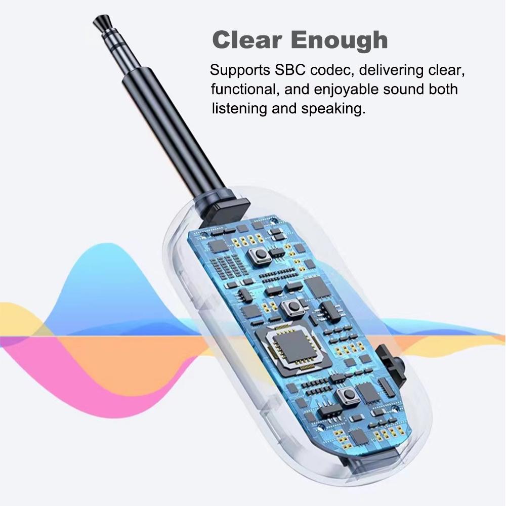 Bluetooth 5,3 аудиоприемник-передатчик 3,5 мм AUX Hi-Fi стерео музыкальный беспроводной адаптер с микрофоном для ПК, ТВ, автомобильные колонки, наушники