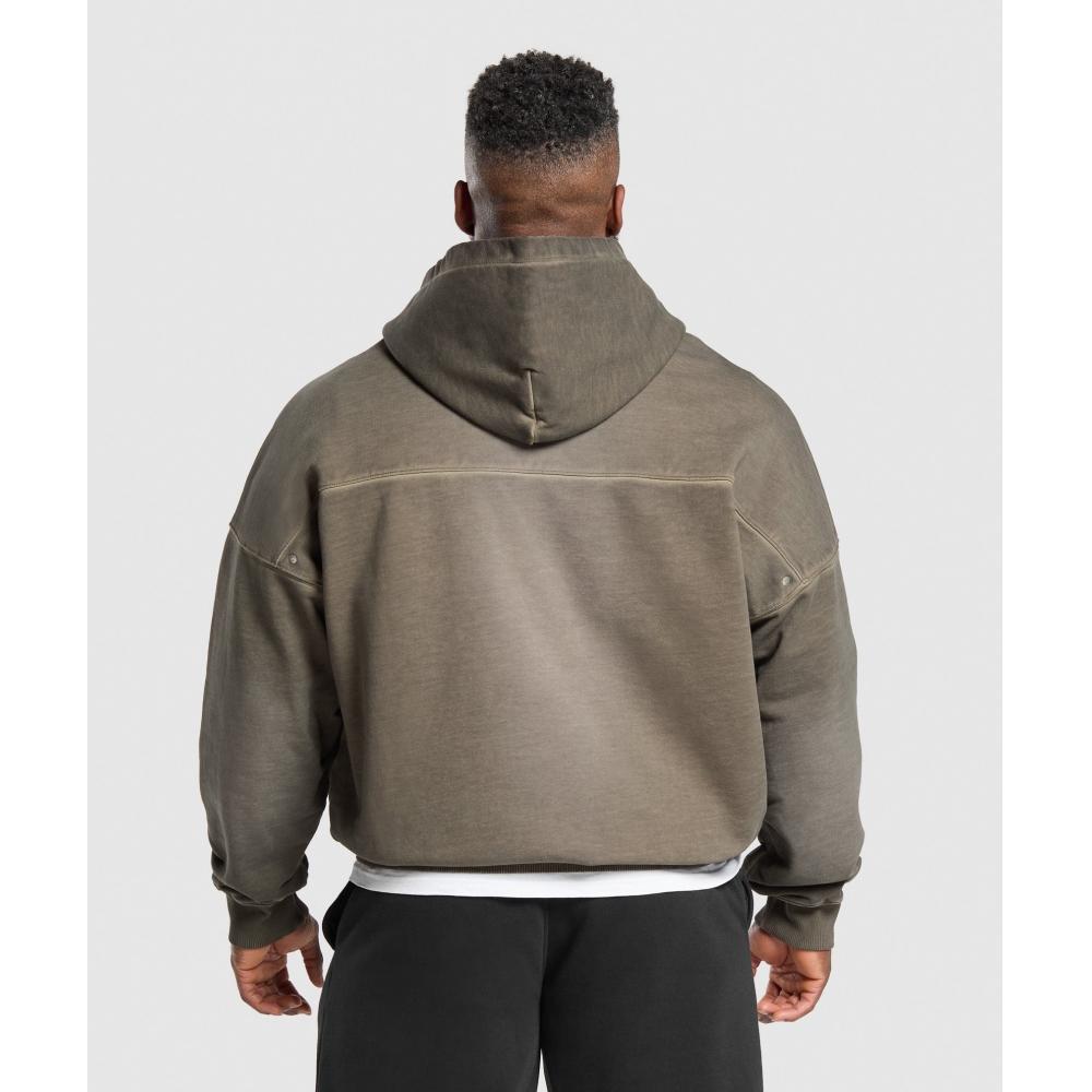 Gymshark Heavyweight Hoodie Strength Green Wash A6a7j Ec1p