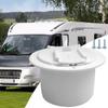 RV Plug Cover White Round RV Cable Cover RV Cable Pass Through With Screws RV Covered Power Cord Hatch Round Accessory For