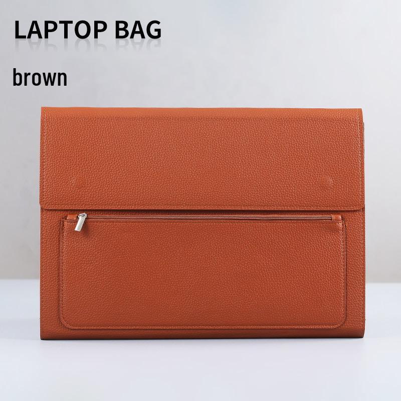 Large Capacity A4 Leather File Bag - Multifunctional Business Office Folder