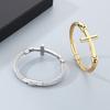 Chunky  Stainless Steel Wire Chain Bangle Men's Personalized Classic Cross Bracelet Jewelry Gothic Vintage Black Accessory