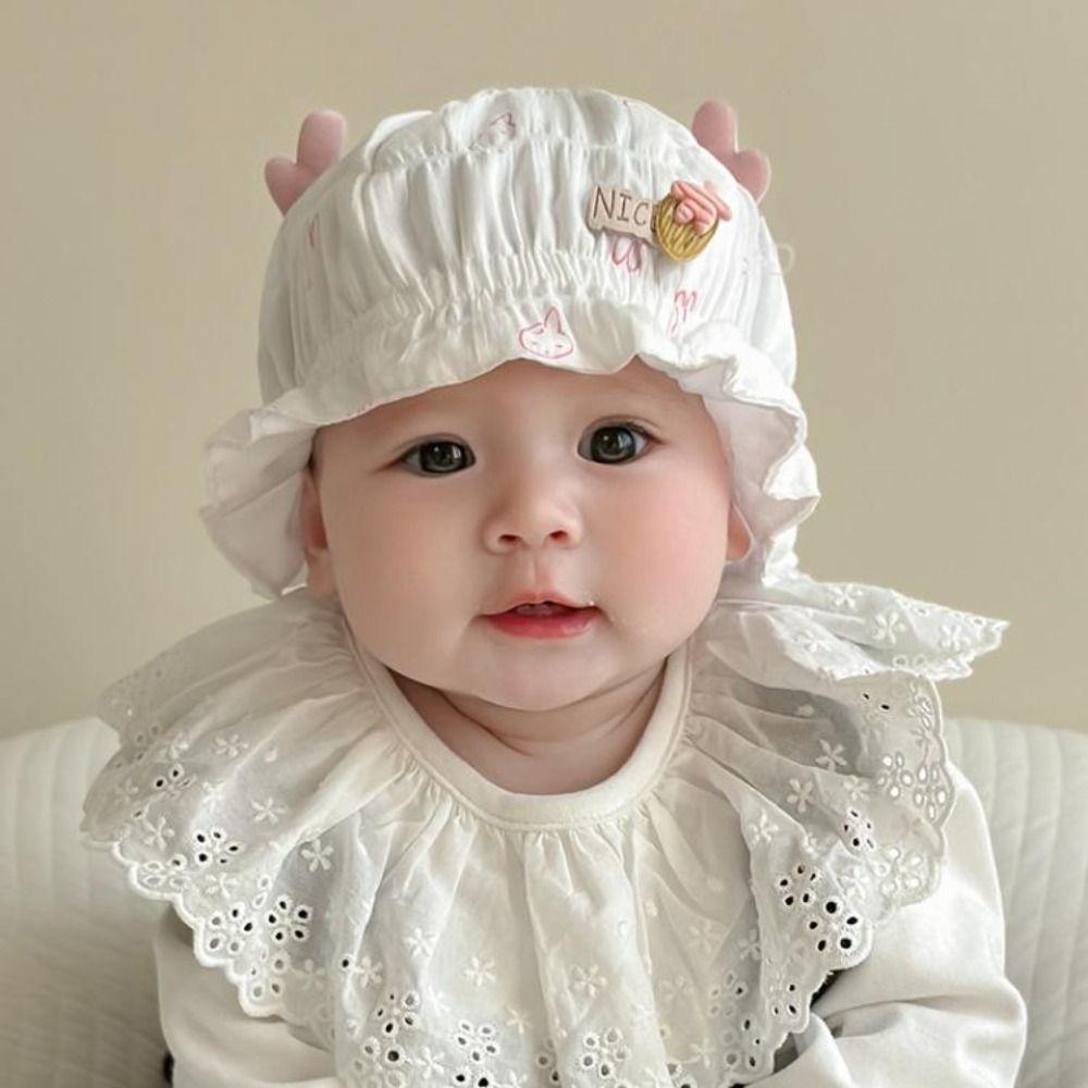 Cotton Baby Bucket Hats 0-6M Girl Boy Bonnet Cap Cute Baby Fisherman Cap  For Infant