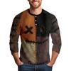 Men's Halloween Printed  Collar Three-Quarter Sleeve