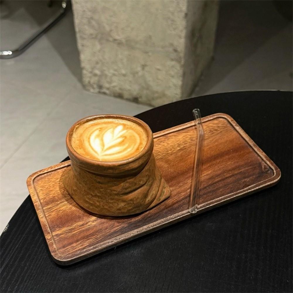 Large-caliber Bag Ceramic Cups Non-slip Coffee Cups Creative Cloth Bag Shaped Mug Tableware