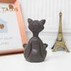 Meditating Cat Figurine Resin Zen Cat Sculpture Sit In Meditation Cat Ornament for Yoga Living Room Bedroom Office Gift for Cat Lover