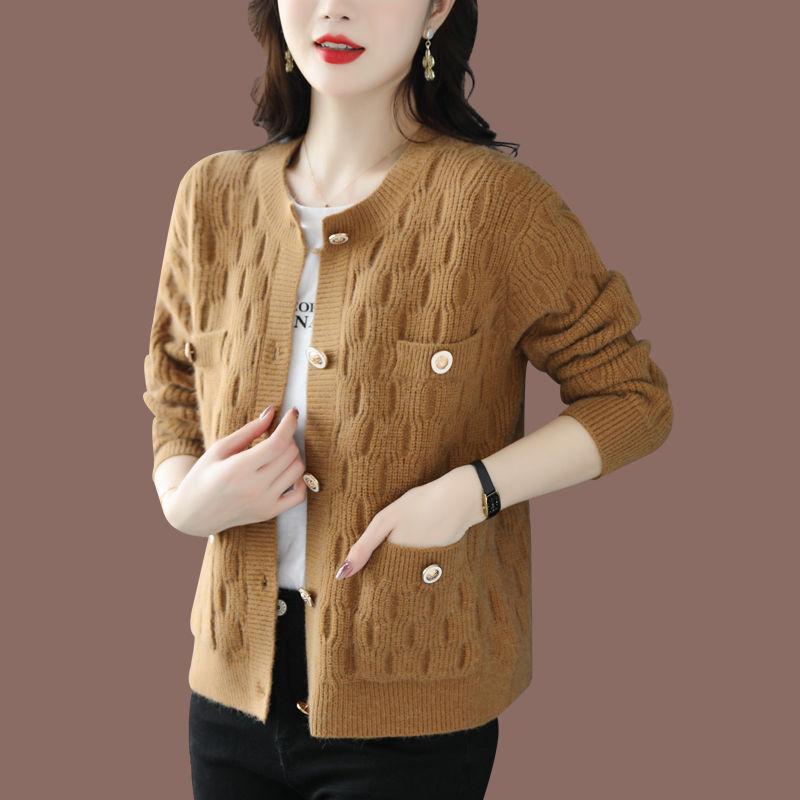 Short Sweater Cardigan Coat Shawl Women 2023 New Loose Overlay Wool Knitted Cardigan Spring and Autumn Solid Sweater Female