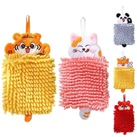 Полотенце для подвешивания на руку, мультяшное, утолщенное, впитывающее воду, синель, бытовая кухня, гандбол