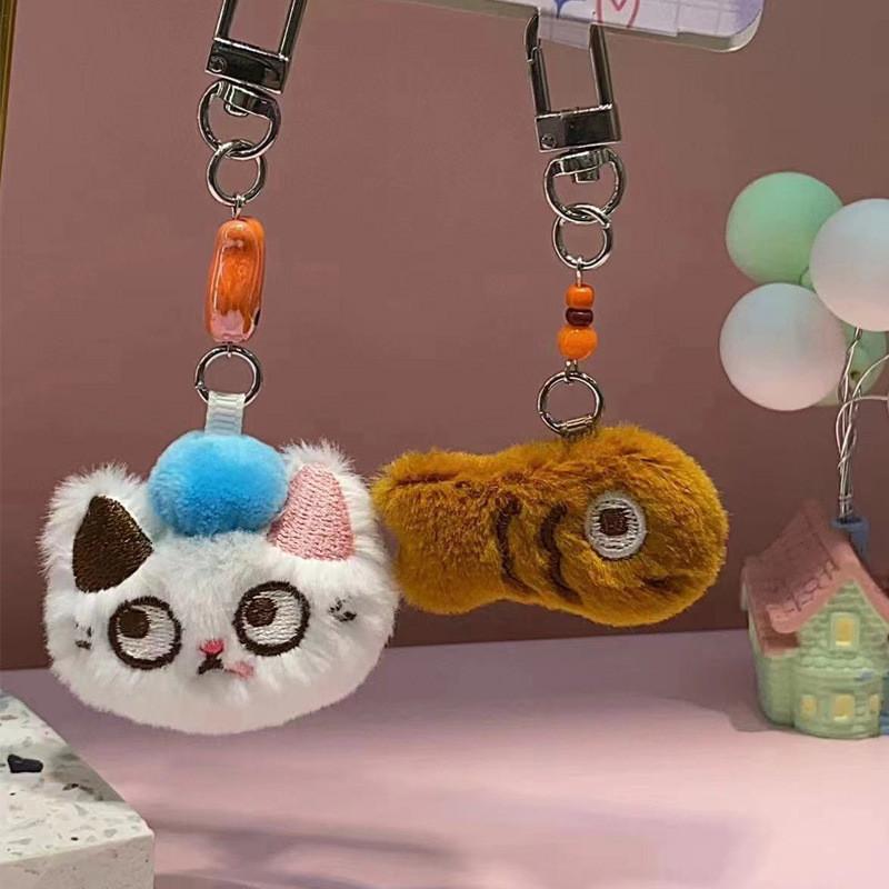 Mini Plush Delightful Cartoon Keychain Featuring Cats And Dogs For Bags Trendy