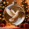 Bird Christmas Ball Ornament Shatterproof Plastic Clear Ball Ornament with Lifelike Birds Holiday Hanging Baubles for Xmas Tree Decor