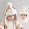 Fur Baby Hat for Girls Boys Plush Lining Winter Hat for Kids Cap with Earflap Skiing Windproof Baby Bonnet Infant Beanie 1-4Y