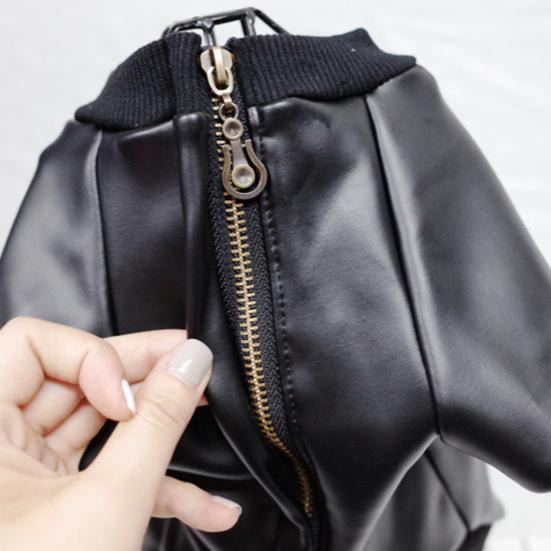 Пальто для домашних животных Yousheng с молнией, ветрозащитное, модное, кожаная куртка-пальто для французского бульдога