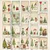20 Sheets Christmas Postcard Vintage Xmas Tree Cat Gingerbread Man Snowman Reindeer Greeting Card for Winter Party Supplies