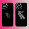 Чехол для телефона Drake O-OvO OWL для iPhone 16,15,14,13,12,11,Pro,Max,Plus,Mini,X,XS,XR,8,7,6,S,SE Мягкий черный чехол