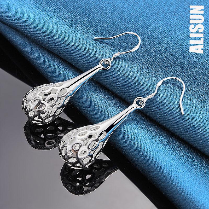 925 Sterling Silver Water Droplets/raindrops Piercing Fashion Wedding Jewelry