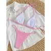String Thong Bikinis 2025 Women Sexy Triangle Swimsuit Brazil Tong Swimwear Female Padded Bathing Swimming Suit Beachwear Summer