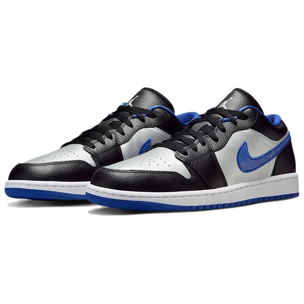 Jordan 1 Низкий Черный Game Royal Металлический Платиновый 553558-007
