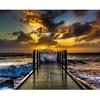 5D Diy Алмазная картина Закат Волны Полный круглый смолы Алмазная вышивка Природа Мозаика