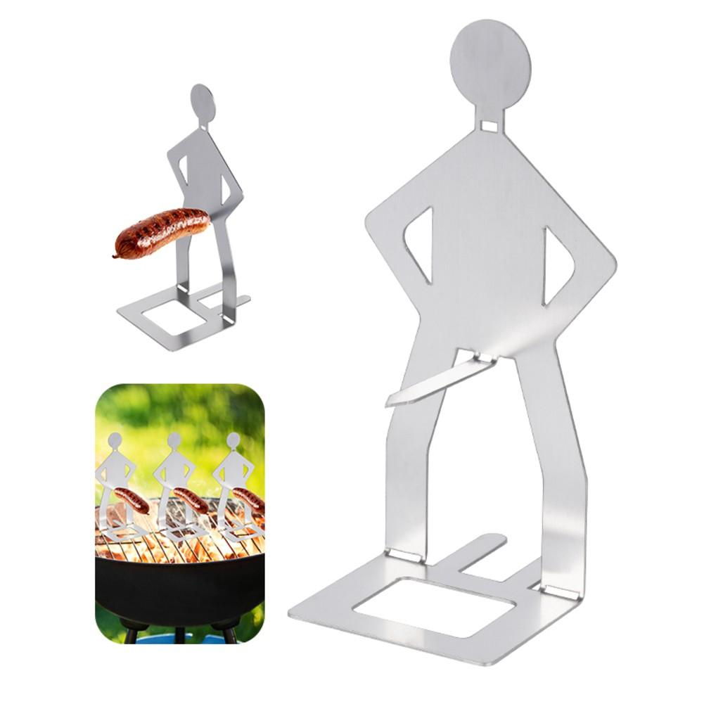 Компактный размер Портативная решетка для сосисок Решетка для барбекю из нержавеющей стали