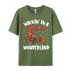 Walking In A Wiener Wonderland Funny Dachshund Christmas T-Shirts Vintage Cotton Tee Shirts Gift Idea Tops
