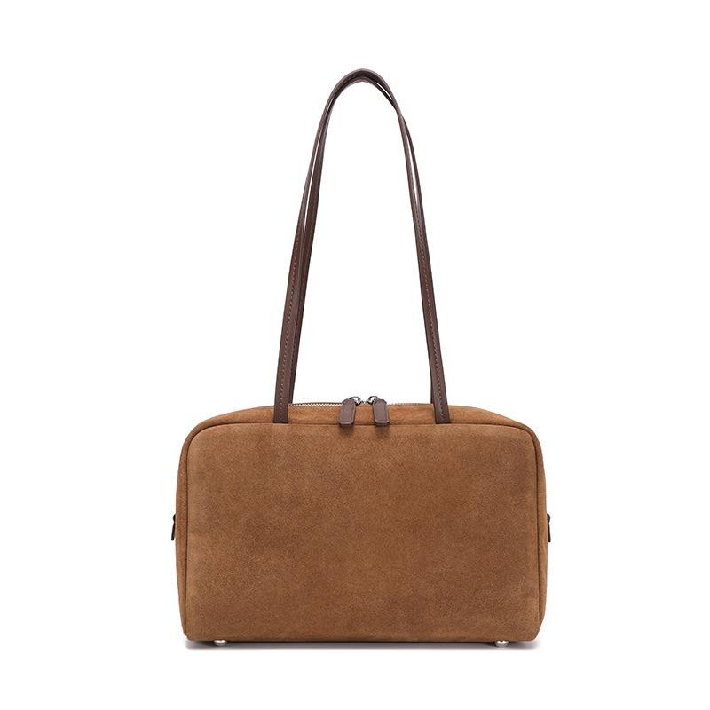 Матовая коровья кожа большая сумка, новая портативная наплечная сумка большой вместимости, винтажная сумка-боулинг из натуральной кожи.